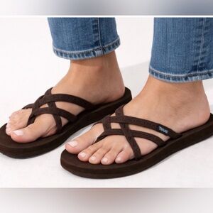 Teva Mush Mandolyn Brown Strappy Wedges